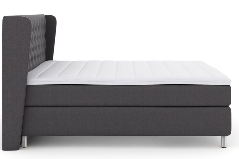 Select No 3 Komplett Sengepakke 210x210 Medium - Mørkegrå/Metallben - Møbler - Senger - Kontinentalsenger