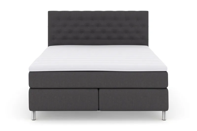 Select No 3 Kontinentalseng 180x200 Fast/Medium, Mørkegrå/Metallben