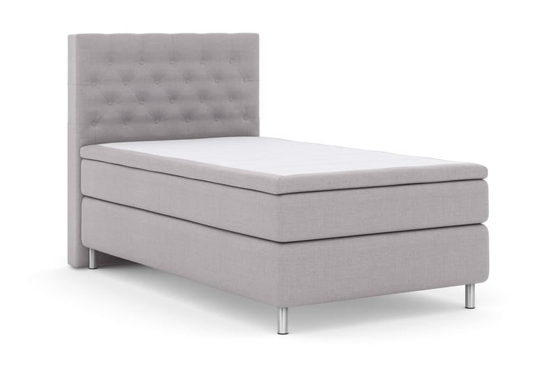 Select No 4 Komplett Sengepakke 120x200 Fast - Lysegrå/Metallben - Møbler - Senger - Enkeltsenger
