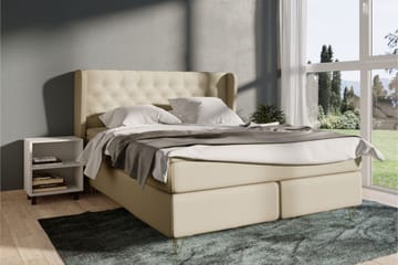 Select No 4 Komplett Sengepakke 140x200 Fast - Beige/Gullben - Møbler - Senger - Kontinentalsenger