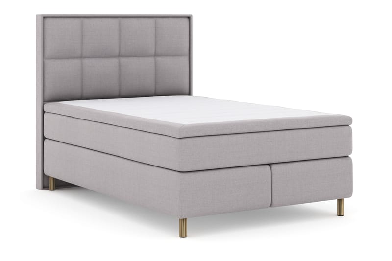 Select No 4 Komplett Sengepakke 140x200 Fast - Lysegrå/Kobberben - Møbler - Senger - Kontinentalsenger