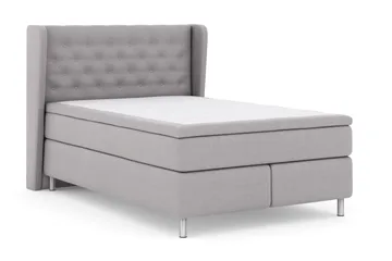 Select No 4 Komplett Sengepakke 140x200 Fast - Lysegrå/Metallben - Møbler - Senger - Kontinentalsenger