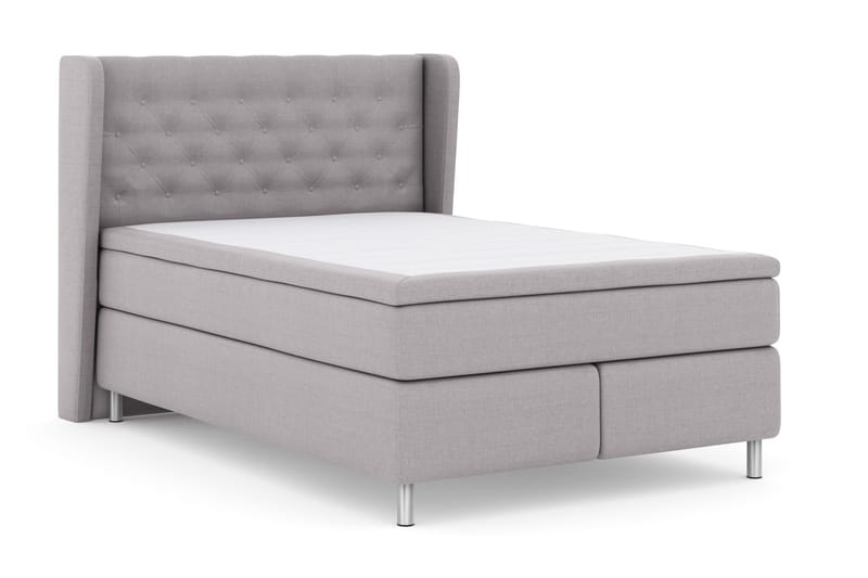 Select No 4 Komplett Sengepakke 140x200 Fast - Lysegrå/Metallben - Møbler - Senger - Kontinentalsenger