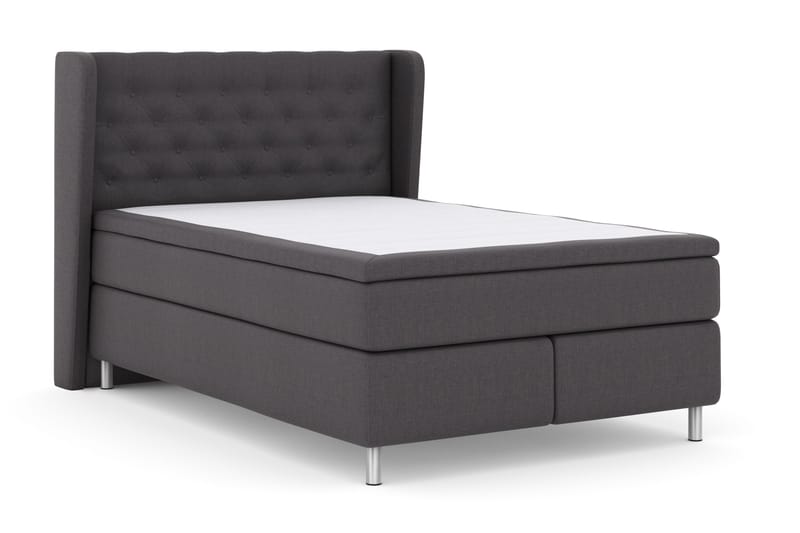 Select No 4 Komplett Sengepakke 140x200 Fast - Mørkegrå/Metallben - Møbler - Senger - Kontinentalsenger