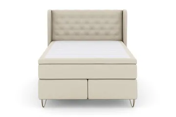 Select No 4 Komplett Sengepakke 140x200 Fast/Medium - Beige/V-formede Metallben - Møbler - Senger - Kontinentalsenger