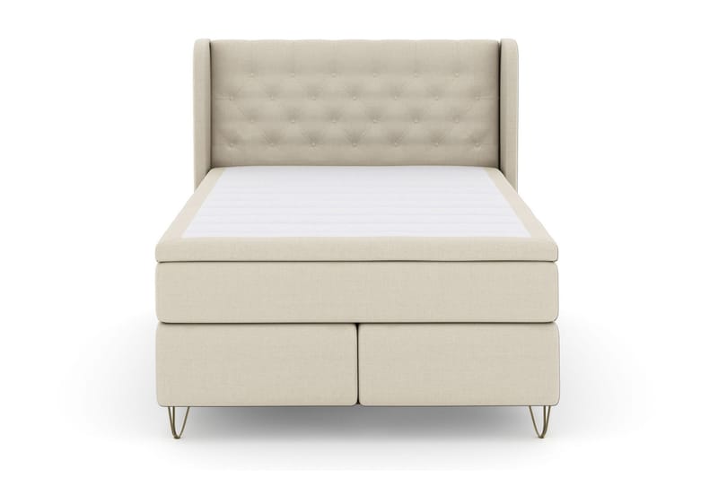 Select No 4 Komplett Sengepakke 140x200 Fast/Medium, Beige/V-formede Metallben