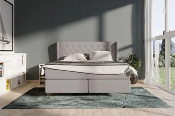 Select No 4 Komplett Sengepakke 140x200 Fast/Medium - Blå/V-formede Metallben - Møbler - Senger - Kontinentalsenger