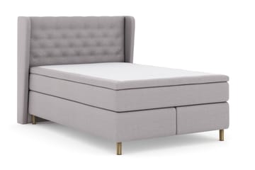 Select No 4 Komplett Sengepakke 140x200 Fast/Medium - Lysegrå/Kobberben - Møbler - Senger - Kontinentalsenger