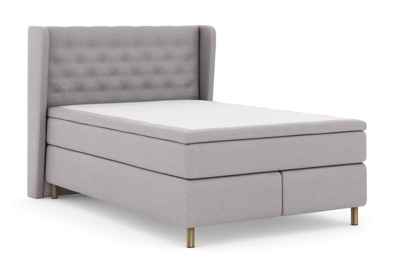 Select No 4 Komplett Sengepakke 140x200 Fast/Medium - Lysegrå/Kobberben - Møbler - Senger - Kontinentalsenger