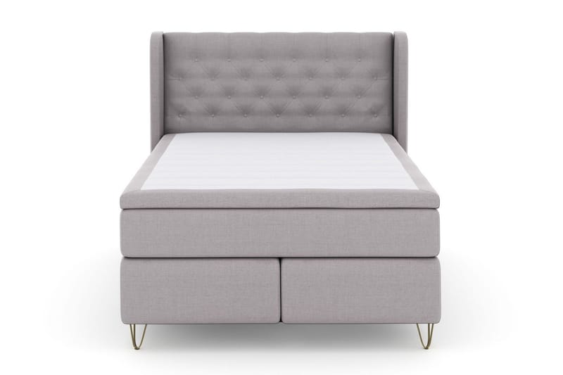 Select No 4 Komplett Sengepakke 140x200 Fast/Medium - Lysegrå/V-formede Metallben - Møbler - Senger - Kontinentalsenger
