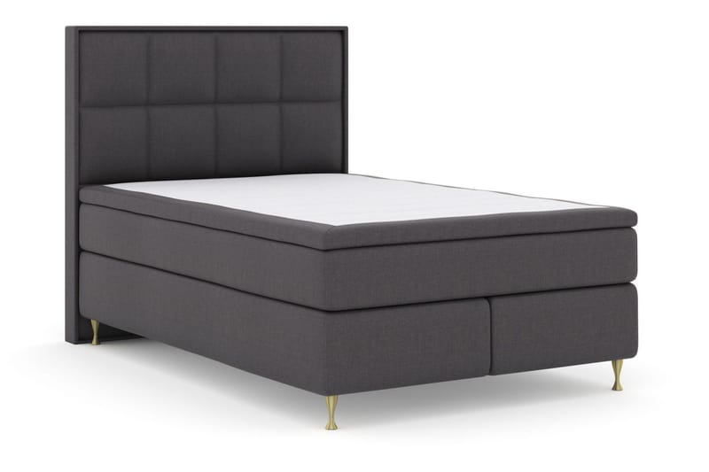 Select No 4 Komplett Sengepakke 140x200 Fast/Medium - Mørkegrå/Gullben - Møbler - Senger - Kontinentalsenger