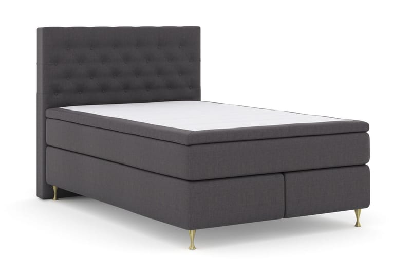 Select No 4 Komplett Sengepakke 140x200 Fast/Medium - Mørkegrå/Gullben - Møbler - Senger - Kontinentalsenger