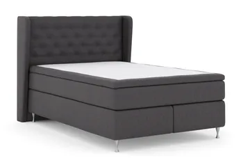 Select No 4 Komplett Sengepakke 140x200 Fast/Medium - Mørkegrå/Sølvben - Møbler - Senger - Kontinentalsenger