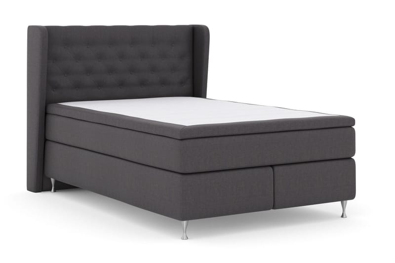 Select No 4 Komplett Sengepakke 140x200 Fast/Medium - Mørkegrå/Sølvben - Møbler - Senger - Kontinentalsenger