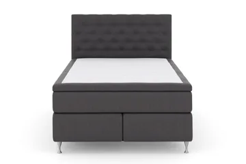 Select No 4 Komplett Sengepakke 140x200 Fast/Medium - Mørkegrå/Sølvben - Møbler - Senger - Kontinentalsenger