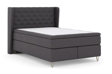 Select No 4 Komplett Sengepakke 140x200 Fast/Medium - Mørkegrå/V-formede Metallben - Møbler - Senger - Kontinentalsenger