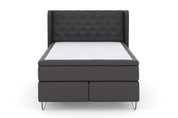 Select No 4 Komplett Sengepakke 140x200 Fast/Medium - Mørkegrå/V-formede Metallben - Møbler - Senger - Kontinentalsenger
