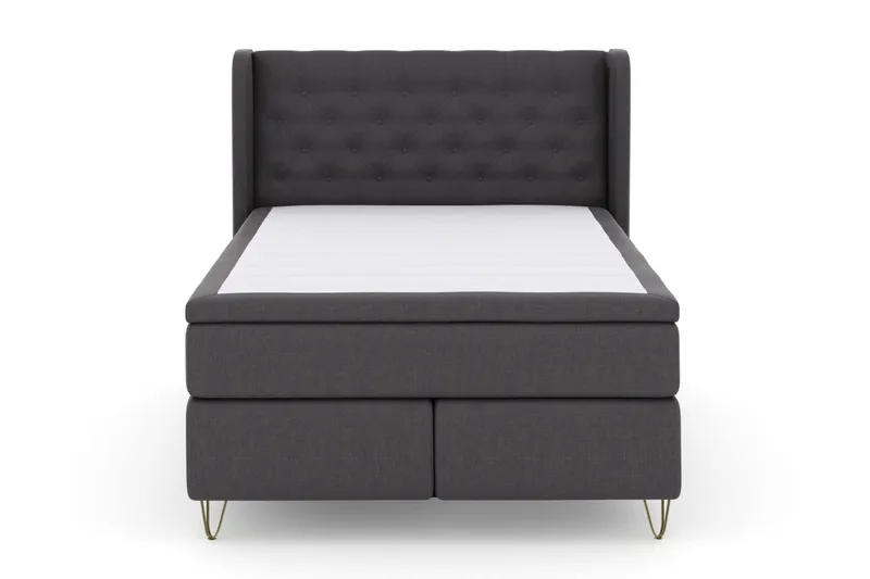 Select No 4 Komplett Sengepakke 140x200 Fast/Medium, Mørkegrå/V-formede Metallben