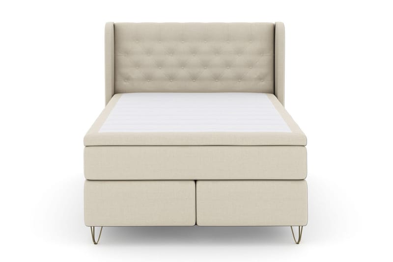 Select No 4 Komplett Sengepakke 140x200 Medium - Beige/V-formede Metallben - Møbler - Senger - Kontinentalsenger