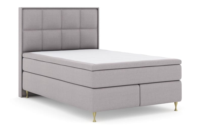 Select No 4 Komplett Sengepakke 140x200 Medium - Lysegrå/Gullben - Møbler - Senger - Kontinentalsenger