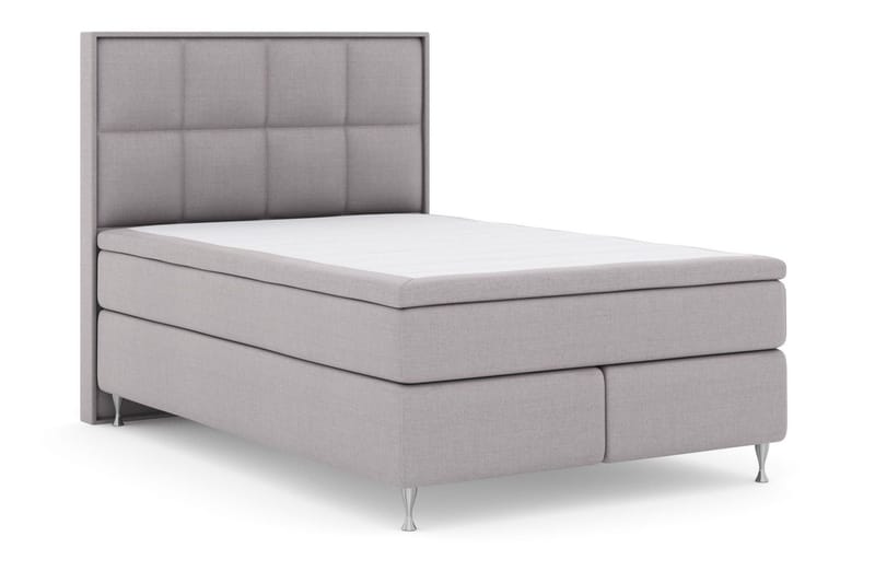 Select No 4 Komplett Sengepakke 140x200 Medium - Lysegrå/Sølvben - Møbler - Senger - Kontinentalsenger