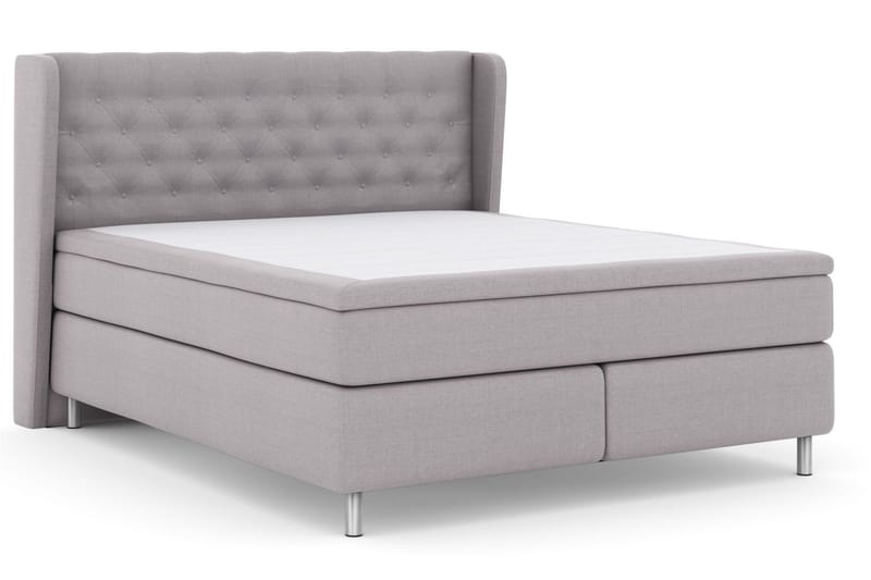 Select No 4 Komplett Sengepakke 160x200 Medium - Lysegrå/Metallben - Møbler - Senger - Kontinentalsenger