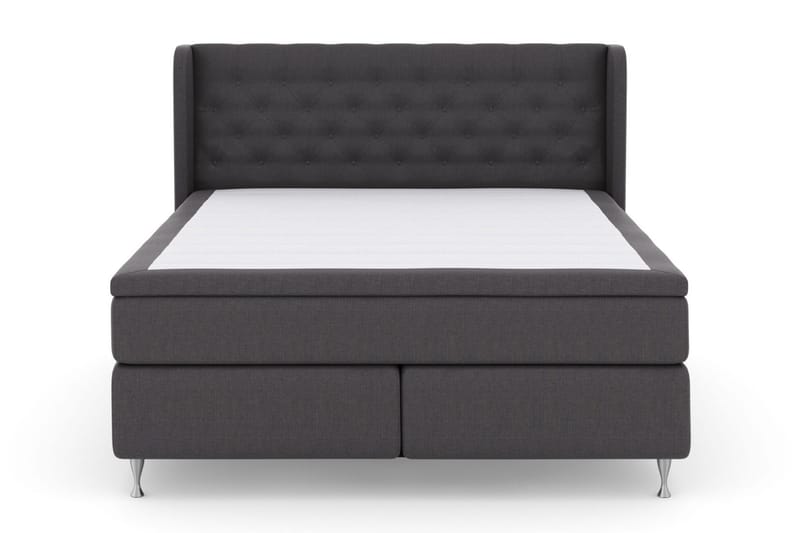 Select No 4 Komplett Sengepakke 160x200 Medium, Mørkegrå/Sølvben