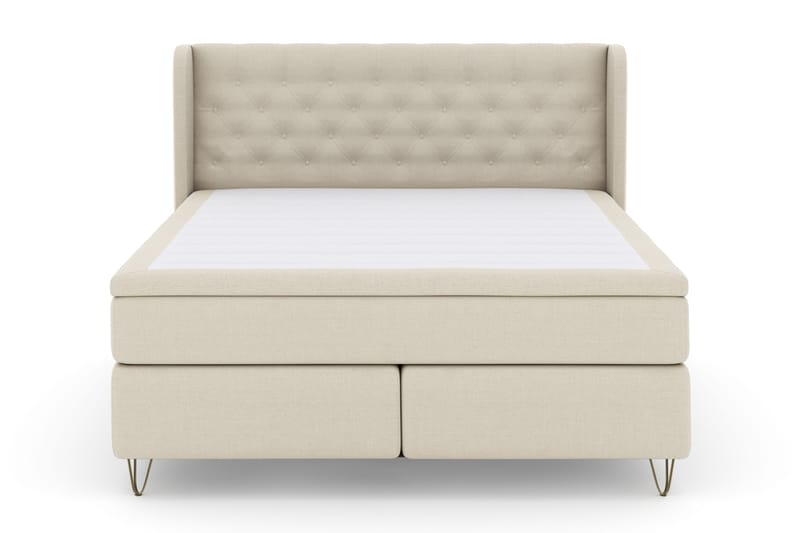 Select No 4 Komplett Sengepakke 180x200 Fast - Beige/V-formede Metallben - Møbler - Senger - Kontinentalsenger