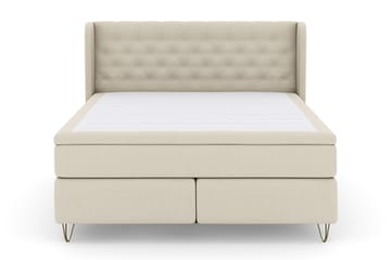 Select No 4 Komplett Sengepakke 180x200 Fast - Beige/V-formede Metallben - Møbler - Senger - Kontinentalsenger