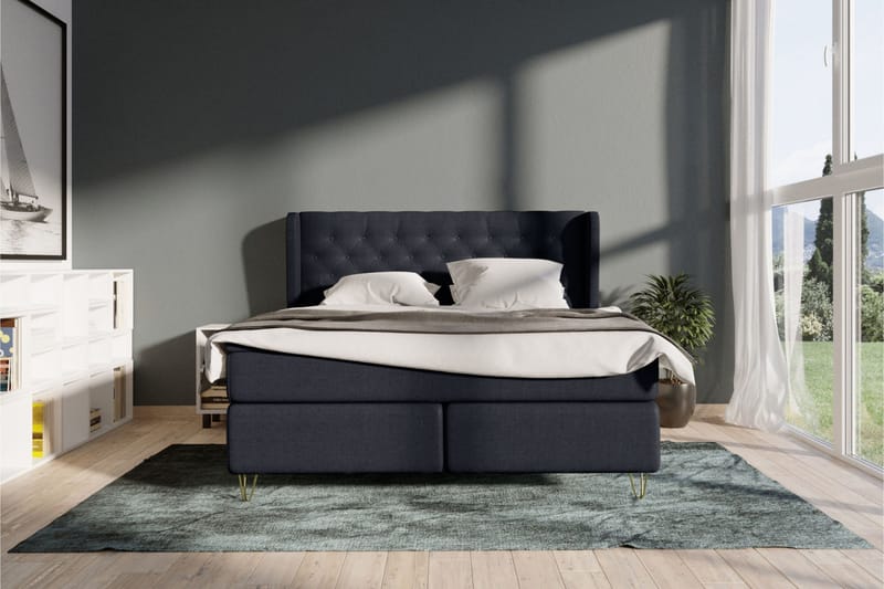 Select No 4 Komplett Sengepakke 180x200 Fast - Blå/Sølvben - Møbler - Senger - Kontinentalsenger