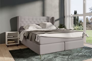 Select No 4 Komplett Sengepakke 180x200 Fast - Lysegrå/Metallben - Møbler - Senger - Kontinentalsenger