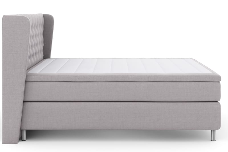Select No 4 Komplett Sengepakke 180x200 Fast - Lysegrå/Metallben - Møbler - Senger - Kontinentalsenger