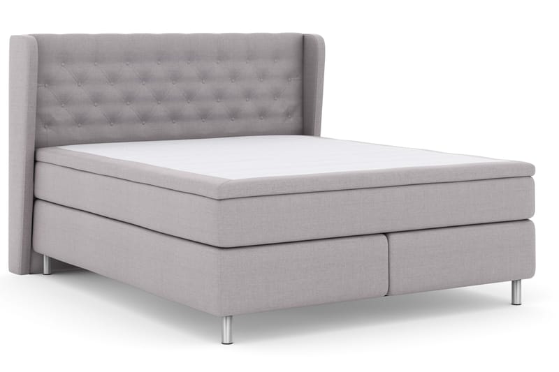 Select No 4 Komplett Sengepakke 180x200 Fast - Lysegrå/Metallben - Møbler - Senger - Kontinentalsenger