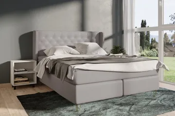 Select No 4 Komplett Sengepakke 180x200 Fast - Lysegrå/V-formede Metallben - Møbler - Senger - Kontinentalsenger