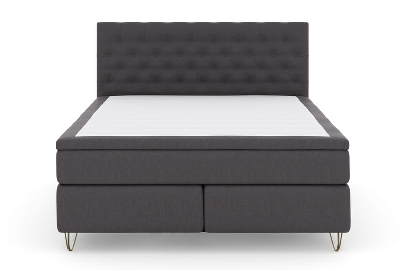 Select No 4 Komplett Sengepakke 180x200 Fast - Mørkegrå/V-formede Metallben - Møbler - Senger - Kontinentalsenger