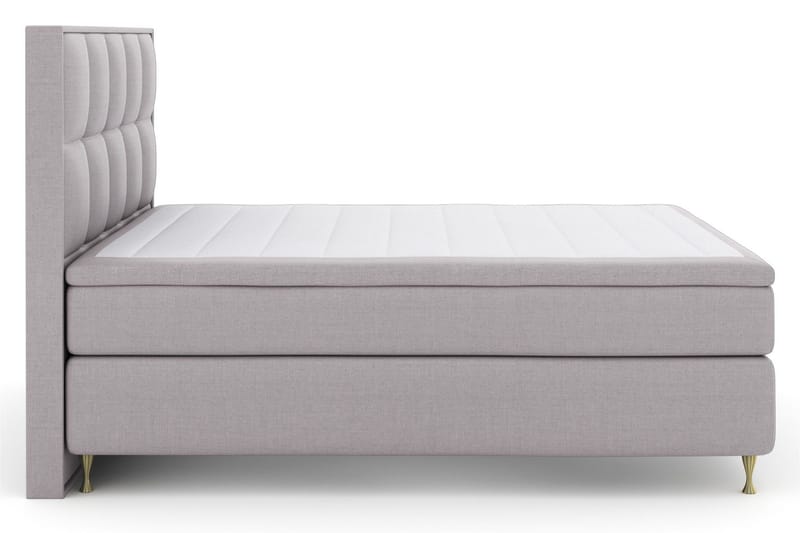 Select No 4 Komplett Sengepakke 180x200 Fast/Medium, Lysegrå/Gullben