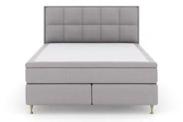 Select No 4 Komplett Sengepakke 180x200 Fast/Medium - Lysegrå/Gullben - Møbler - Senger - Kontinentalsenger