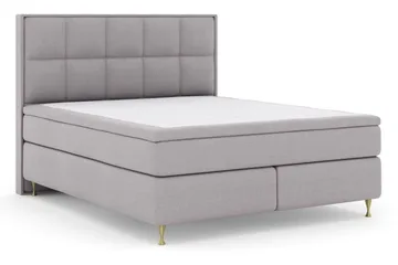 Select No 4 Komplett Sengepakke 180x200 Fast/Medium - Lysegrå/Gullben - Møbler - Senger - Kontinentalsenger
