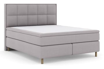 Select No 4 Komplett Sengepakke 180x200 Fast/Medium - Lysegrå/Kobberben - Møbler - Senger - Kontinentalsenger