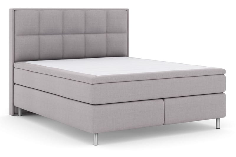 Select No 4 Komplett Sengepakke 180x200 Fast/Medium - Lysegrå/Metallben - Møbler - Senger - Kontinentalsenger