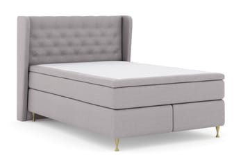 Select No 5 Komplett Sengepakke 140x200 Fast Watergel - Lysegrå/Gullben - Møbler - Senger - Kontinentalsenger