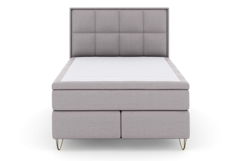 Select No 5 Komplett Sengepakke 140x200 Fast/Medium Lateks - Lysegrå/V-formede Metallben - Møbler - Senger - Kontinentalsenger