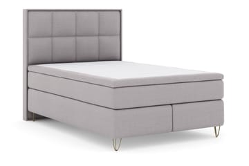 Select No 5 Komplett Sengepakke 140x200 Fast/Medium Lateks - Lysegrå/V-formede Metallben - Møbler - Senger - Kontinentalsenger