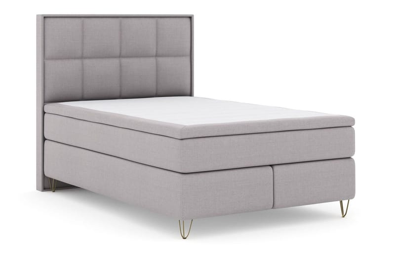 Select No 5 Komplett Sengepakke 140x200 Fast/Medium Lateks - Lysegrå/V-formede Metallben - Møbler - Senger - Kontinentalsenger
