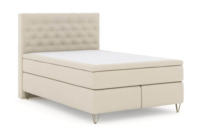 Select No 5 Komplett Sengepakke 140x200 Fast/Medium Watergel - Beige/V-formede Metallben - Møbler - Senger - Kontinentalsenger