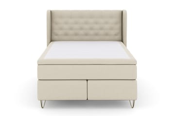 Select No 5 Komplett Sengepakke 140x200 Fast/Medium Watergel - Beige/V-formede Metallben - Møbler - Senger - Kontinentalsenger