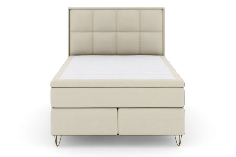 Select No 5 Komplett Sengepakke 140x200 Fast/Medium Watergel - Beige/V-formede Metallben - Møbler - Senger - Kontinentalsenger