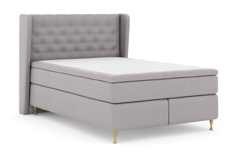 Select No 5 Komplett Sengepakke 140x200 Fast/Medium Watergel - Lysegrå/Gullben - Møbler - Senger - Kontinentalsenger