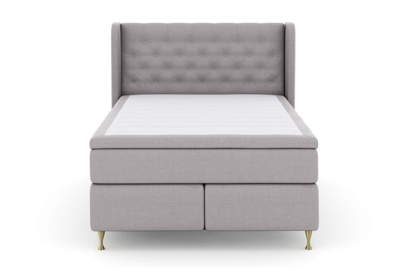 Select No 5 Komplett Sengepakke 140x200 Fast/Medium Watergel, Lysegrå/Gullben