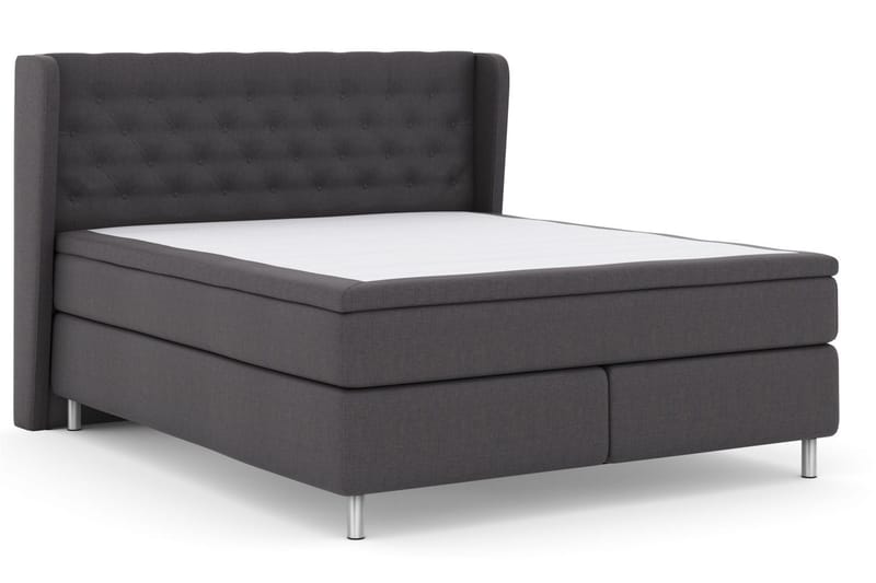 Select No 5 Komplett Sengepakke 180x200 Fast Lateks - Mørkegrå/Metallben - Møbler - Senger - Kontinentalsenger